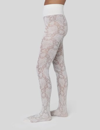 Swedish Stockings Lily Lace Tights - White - L
