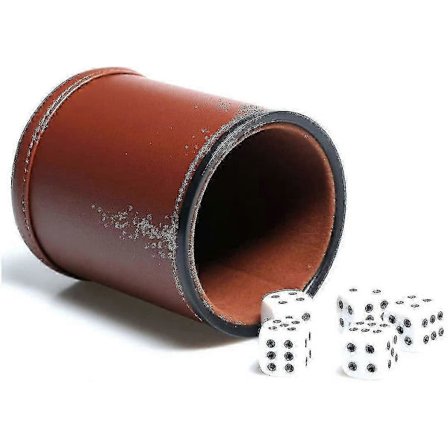 Ruskea nahkainen noppakuppi flanellinen hiljainen noppakuppi{h}