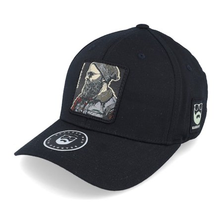Bearded Man - Zwart flexfit Cap - Cap Man Modern Black Flexfit Wooly Combed @ Hatstore