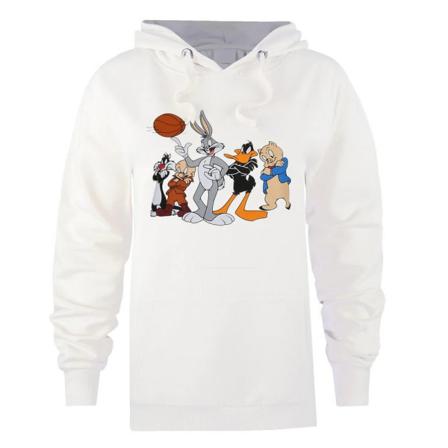 Looney Tunes Dam/dam Space Jam Hoodie Xl Vit
