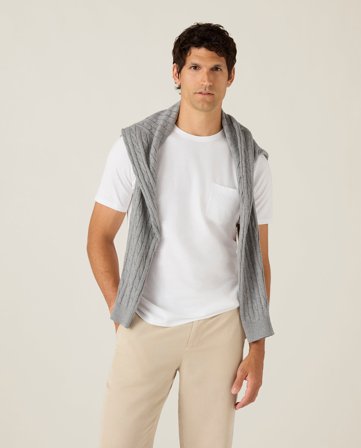 Lexington T-shirt aus verwaschener bio-baumwolle, weiß