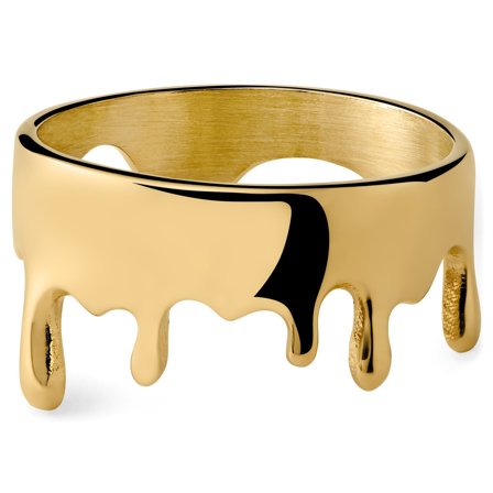 Fahrenheit | Melting Gold-tone Ring for Men - Steel rings