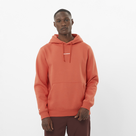 Salomon - Couches intermédiaires Vêtements Podium Hoodie M - Burnt Sienna
