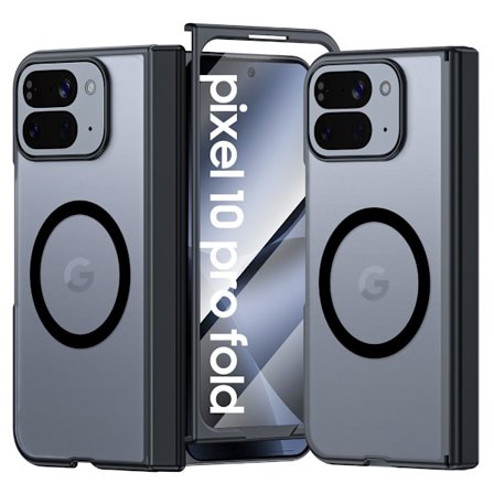 Google Pixel 10 Pro Fold Skal med Magnetisk Ring & Inbyggt Skärmskydd