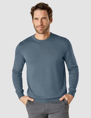 SHAPING NEW TOMORROW Fine Knit Crewneck Man's - Blue Mirage - XXX-Large