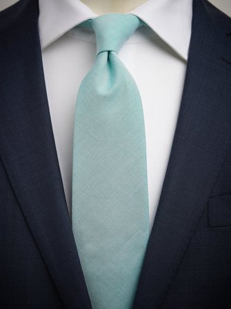 John Henric Men's Minzgrüne Baumwollkrawatte Size 7,5