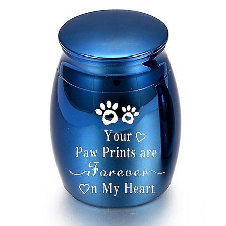 Djururna minnesburk katt och hund begravningsmaterial förseglad legering urna burk safir