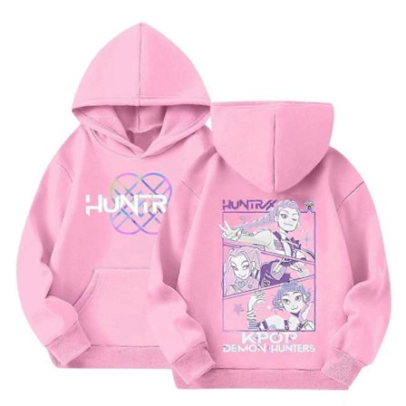 KPop Demon Hunters Barn HUNTRX Hoodie Pojkar Flickor Casual Hoodie Skola Casual Kläder Blå 120cm blå