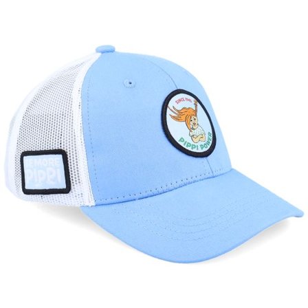 Pippi Långstrump - Blå trucker Keps - Kids Pippi Power Light Blue/ White Trucker @ Hatstore