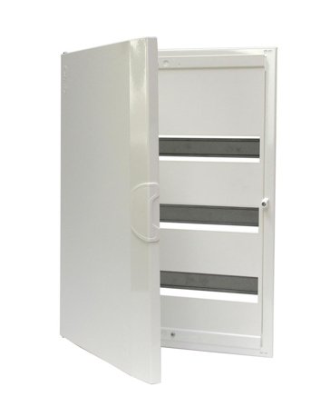 Garo NIM 60-3U Sentralapparat innfelt montering, hvitt stål 60 moduler, 3 rader, Elfordeling & strømforsyning