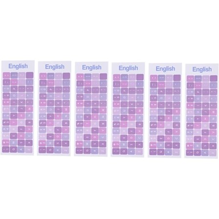 Computer Tastatur Klistermærke Sæt 6 Pak Engelsk Bogstav Klistermærker