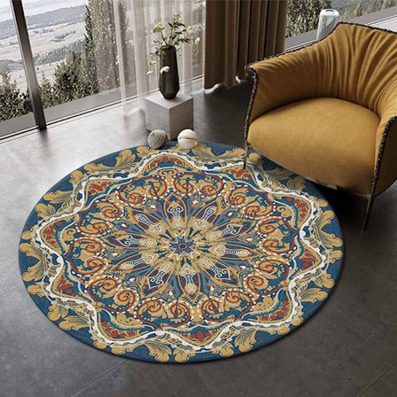 Rund Area Matta Mandala Mattor för Sovrum Badrum Tvättad Halksäker Cirkel Golvmattor Chic Bohemian Heminredning Mattor - Stil 11