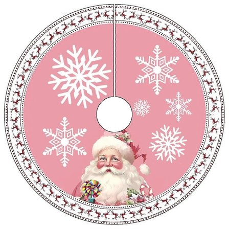 60cm Rosa Julgransmatta Jul Snöflinga Jultomte Julgransmatta God Jul Dekor Gott Nytt År