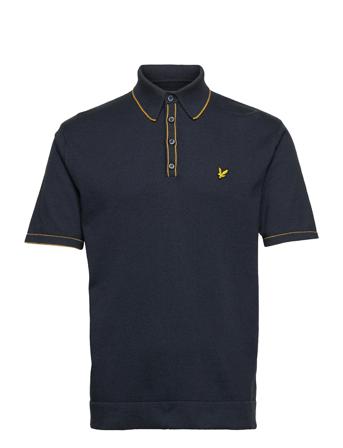 Knitted Branded Polo Blue Lyle & Scott Sport