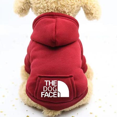 Hunde- og katteklær Høst Vinter Pet Hoodie Hund Varm Jakke Bomullsjakke Sport Valp Klær Hunden Ansiktet Små Hunder Katt Kjæledyr Klær Vinterjakke 