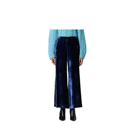 Semicouture, Wide Trousers Blauw, Dames, Maat:M