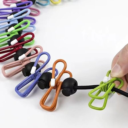 Bærbar udendørs camping vindtæt tørrestativ til tøj multifunktionel elastisk rejse tørresnor