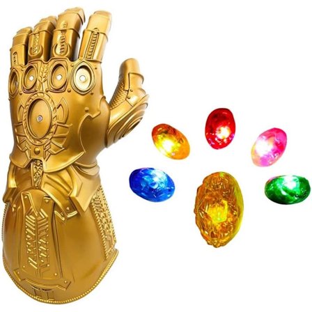 LED-belyst Infinity Gauntlet Thanos Hansker med Avtakbare Magnetiske Infinity-steiner