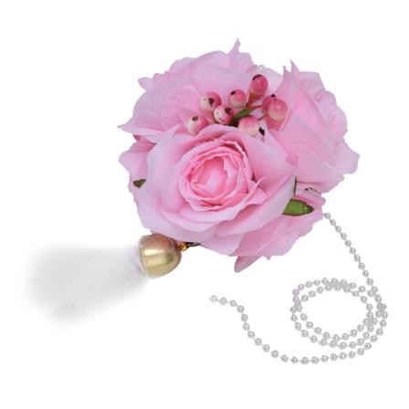 Simuleret Rosekugle Kunstig Blomst Bold Innovativ Fotografi Rekvisitter med Jingle Bell Fjer