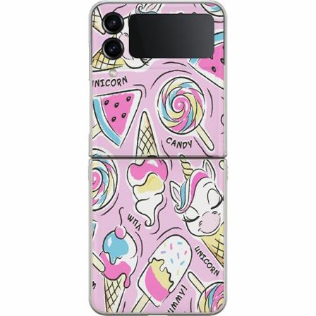 Samsung Galaxy Z Flip4 Premium Skal Unicorn Candy