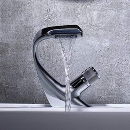 Sølv Enkelt Hull Vaskebatteri, Messing Baderom Vaskebatteri, Luksuriøst Design Badekar Vaskebatteri