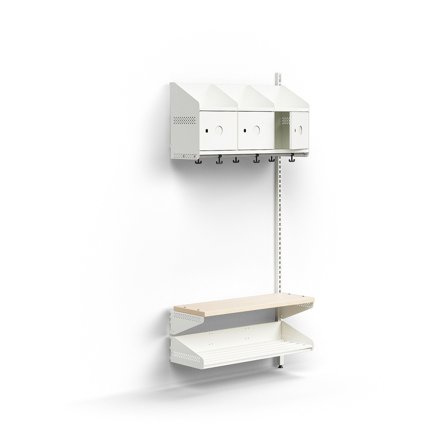 Garderobenschrank ENTRY, Anbaumodul, wandhängend, 1800 x 900 x 300 mm, weiß