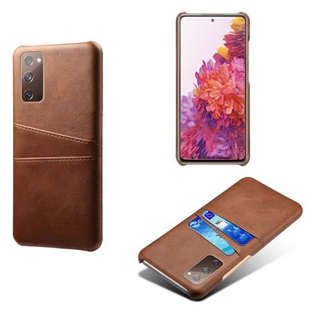 Nahkakuori korttipaikoilla Galaxy S20 FE Ruskea