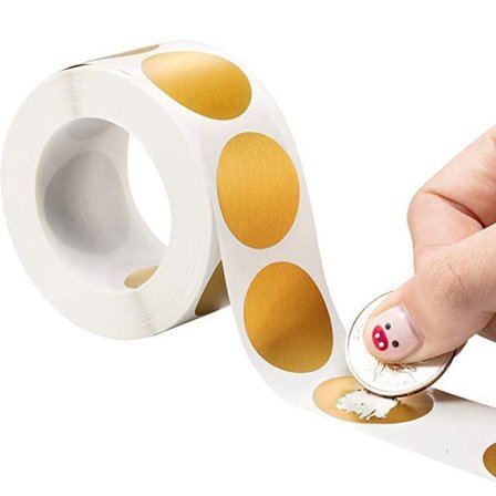50 st/förp Skrapa av klistermärken Guld Rund 25 mm