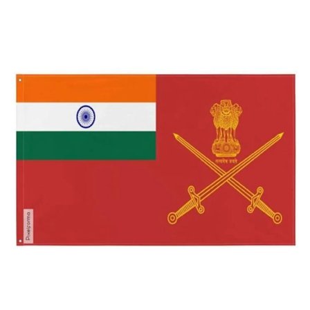 Flagga - Indiska Armén - 160 x 240 cm - Polyester - Tryck fram/bak - Metallöglor