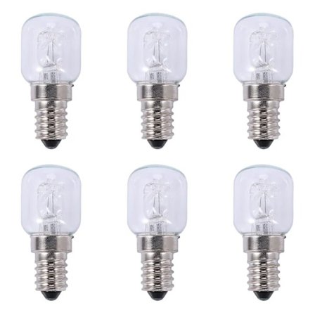 (pow yeah!) 6x E14 Høytemperaturlampe 500 Grader 25w Halogen Boble Ovn Lampe E14 250v 25w Kvartslampe
