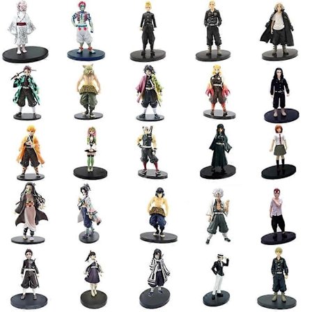 Demon Slayer Toimintahahmot: Kamado Tanjirou, Nezuko, Zenitsu, Inosuke PVC-mallit ja lelut