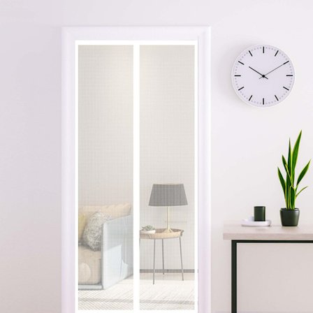 Myggnätsdörr, 90 x 210 CM Magnetisk Flugnätsdörr (Vit)