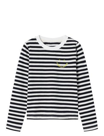 Nkflopine Ls Slim Short Top Tops T-shirts Long-sleeved T-shirts Black Name It
