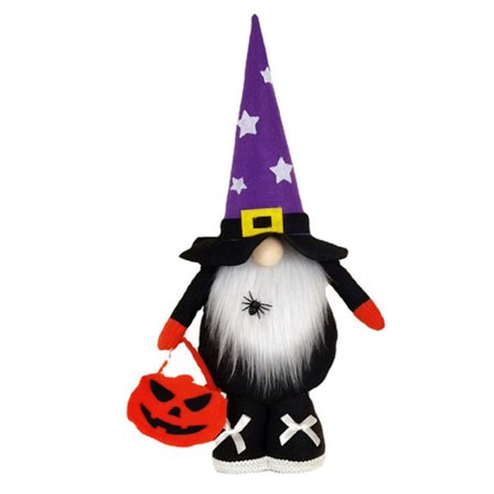 Halloween-tomtar Ornament, Plysch Häxa Ansiktslös Docka Pumpa Väska Lycka Till Och Kulturell Atmosfär Dekoration