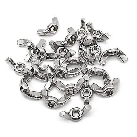 20 st Flygmuttrar Zinklegerade Fästelement M4 Silver