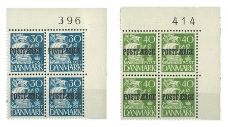 Danmark 1940 - Postfærgemærke AFA 24-25 - 4-blok - Postfrisk
