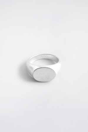 COS Homme Bague Chevalière Classique in Argenté