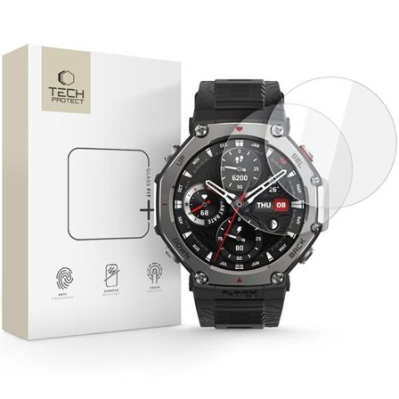 Tech-Protect Glass Fit+ 2-pakning herdet glass Amazfit T-Rex 3 Pro 48 mm - gjennomsiktig
