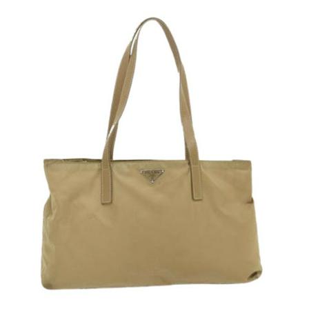 Prada Vintage, Pre-owned Nylon Tote Beige, Dames, Maat:ONE Size