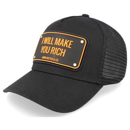John Hatter & Co - Svart trucker Keps - I Will Make You Rich Black Trucker @ Hatstore