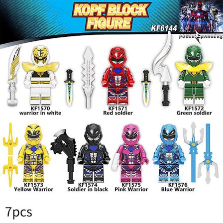 7 stk./sæt Power Rangers Byggeklodser Figurer Samling Minifigurer Til Børn Legetøj Gaver