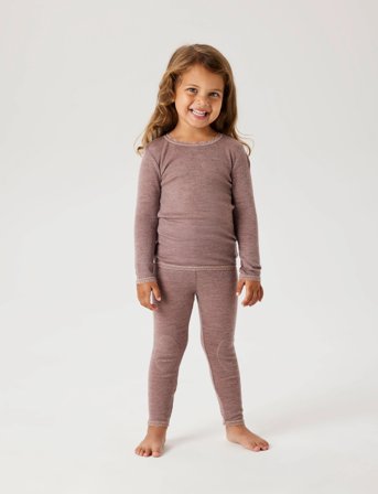 name it Nmfwang Wool Needle Ls Top Solid Noos - Pink - 92