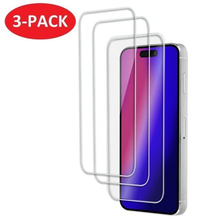 3-Pack - iPhone 15 Skärmskydd i Härdat Glas
