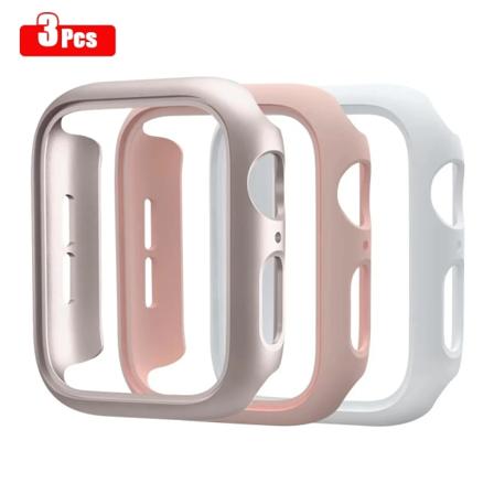 3 st hårt PC- case för Apple Watch 45 mm 41 mm 38 mm 42 mm 40 mm 44 mm Matt Bumper Case Ram för iWatch SE 9 8 7 6 5 4 3 2 3pcs 40MM Series SE 6 5 4