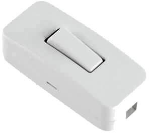 LKB 2403203 Sladdströmställare vit, Strömbrytare & vägguttag