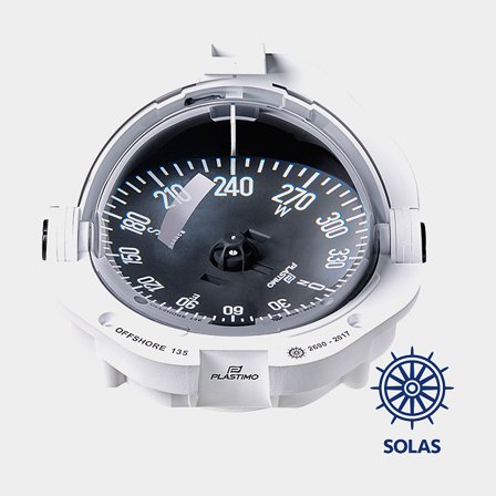 Kompass Plastimo Offshore 135 vit svart platt ros