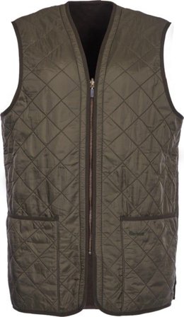 Barbour M's Polarquilt Waistcoat Zip In Liner Dark Olive Check - Barbour