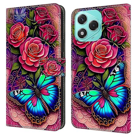 Honor 400 Lite 5G -kotelo PU-nahkalompakko puhelinkotelo jalustalla