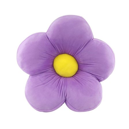 50 cm blomformad plyschkudde, sittkudde (lila)