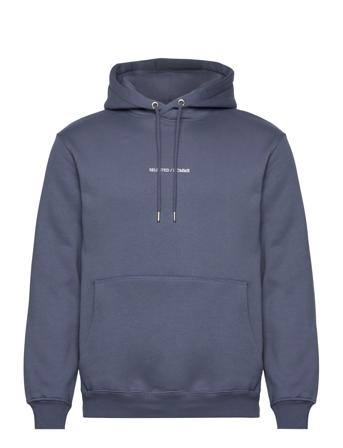 Slhhankie Logo Hood Sweat W Noos Hettegenser Genser Blå Selected Homme*Betinget Tilbud